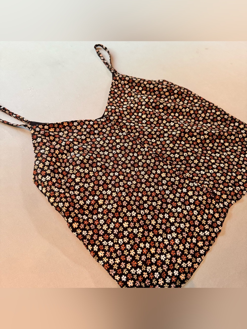 Madewell Camisole Top SZ 6 Button Down Cami Dark Floral Coquette Preppy Retro